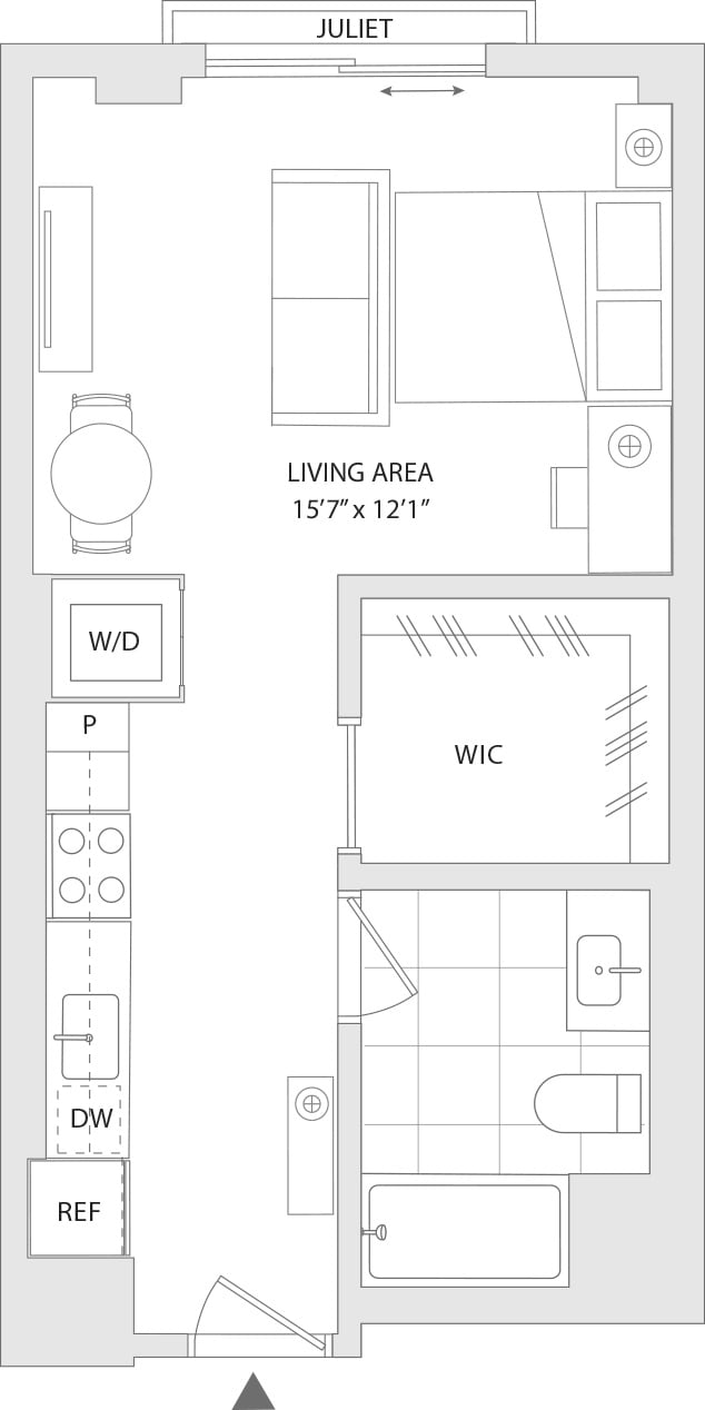 A floor plan of a unit