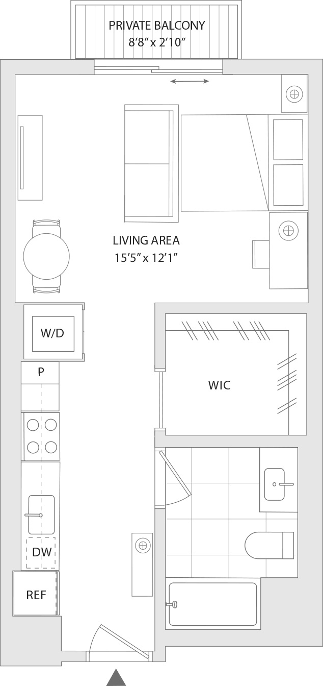 A floor plan of a unit