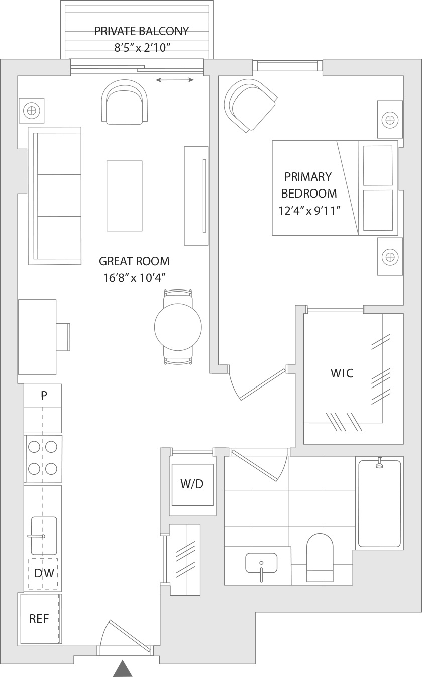 A floor plan of an unit