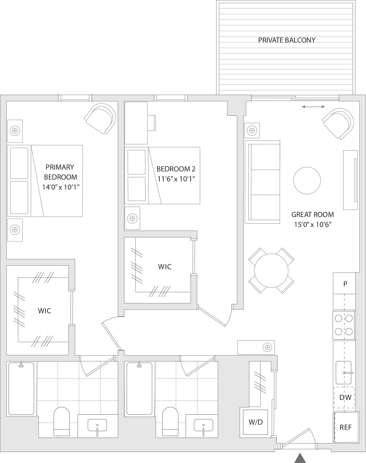 A floor plan of a unit