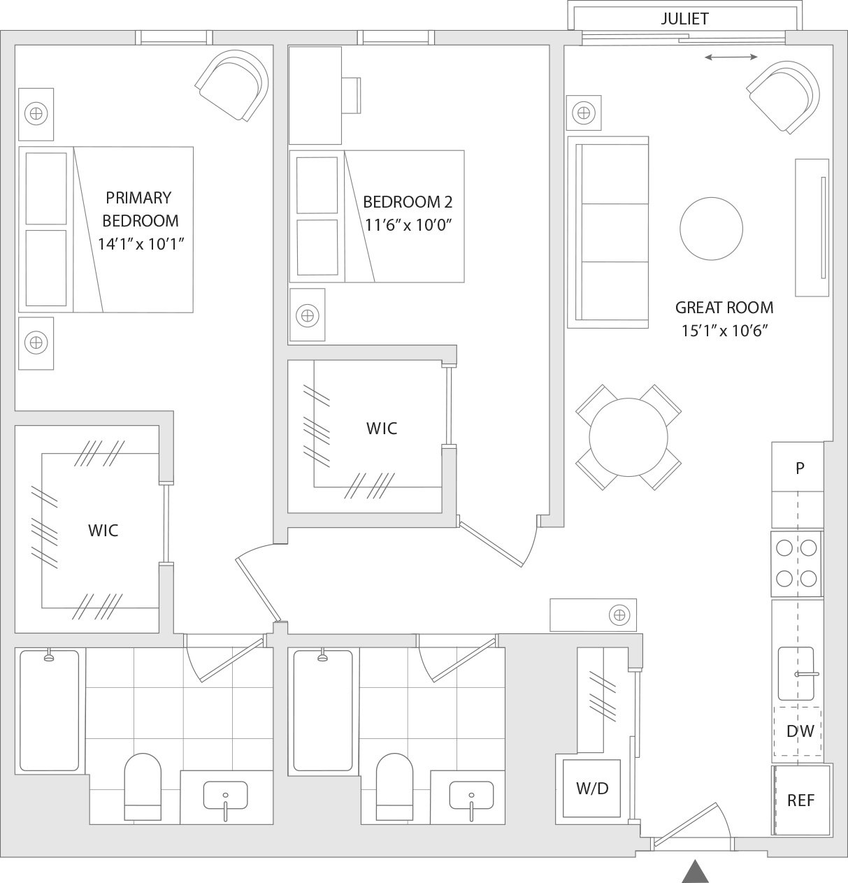 A floor plan of a unit