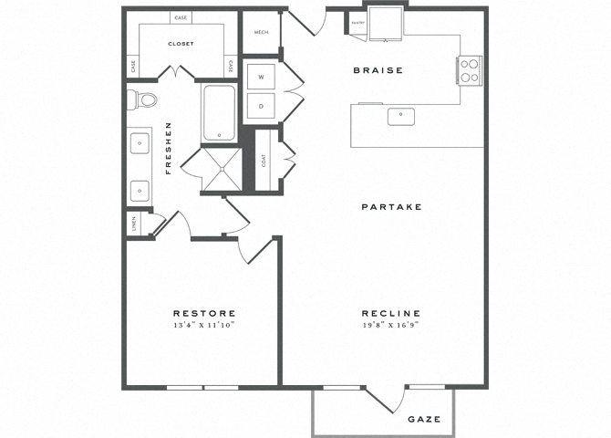 One Bedroom Floorplan