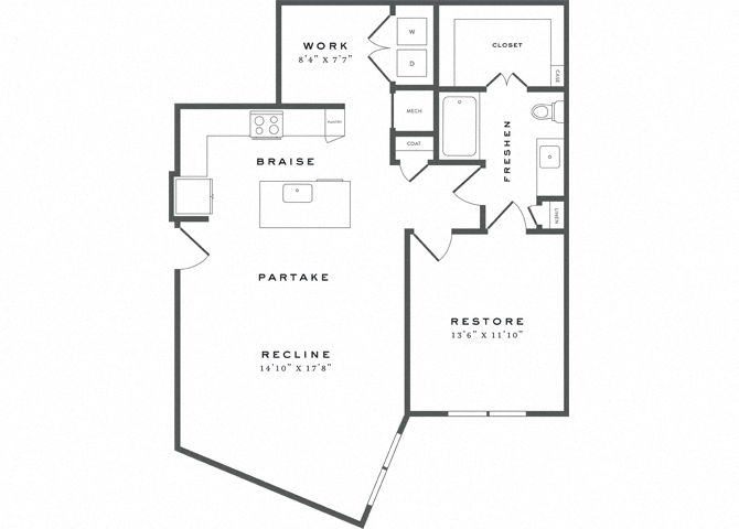 One Bedroom Floorplan