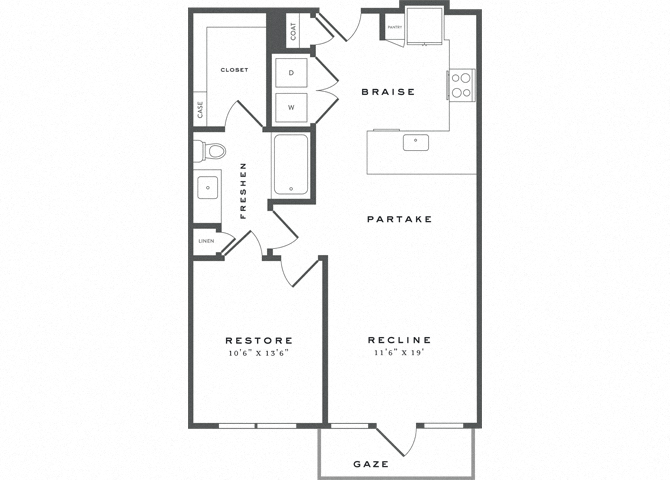 One Bedroom Floorplan