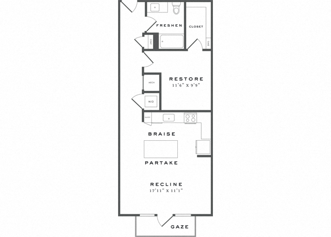 One Bedroom Floorplan