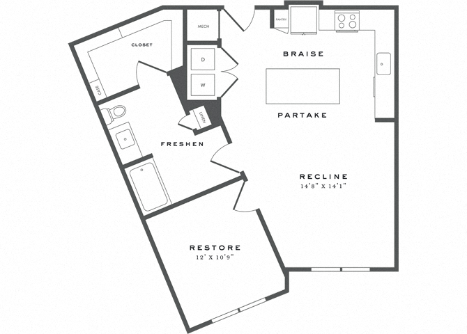 One Bedroom Floorplan