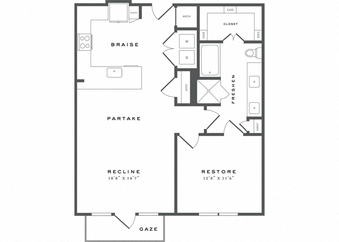 One Bedroom Floorplan