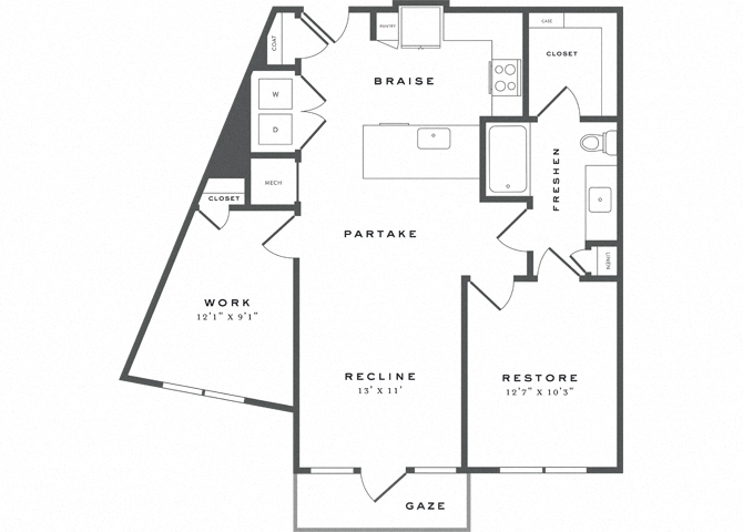 One Bedroom Floorplan
