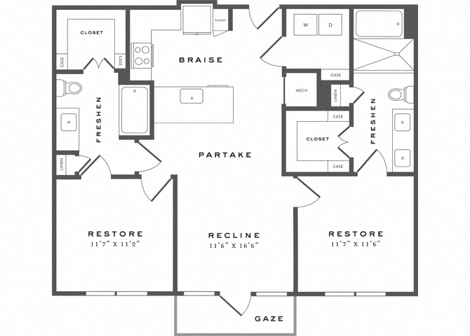 Two Bedroom Floorplan