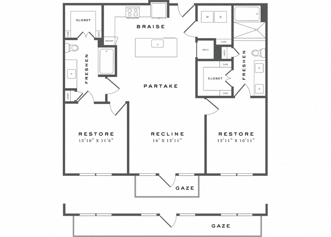 Two Bedroom Floorplan