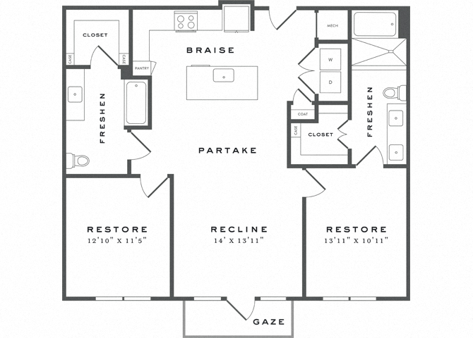 Two Bedroom Floorplan
