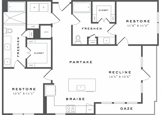 Two Bedroom Floorplan