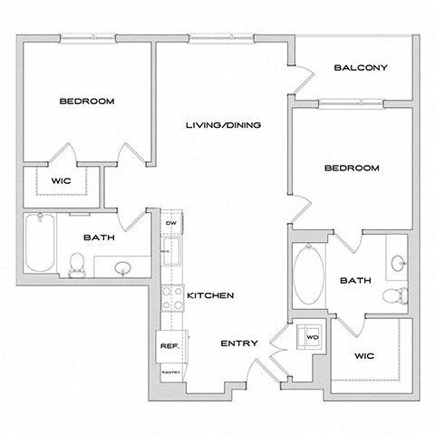 Floor plan layout diagram for B2