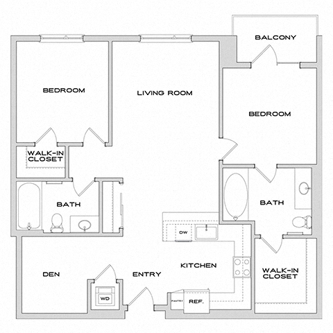 Floor plan layout diagram for B6+Den