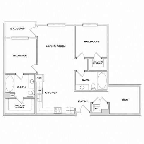 Floor plan layout diagram for B7+Den