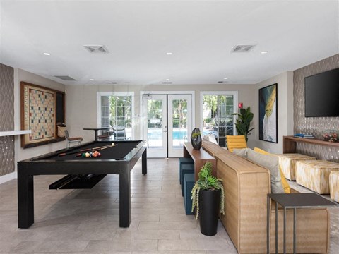 Game room with billiards