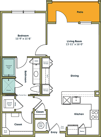 Floor plan layout diagram for A4