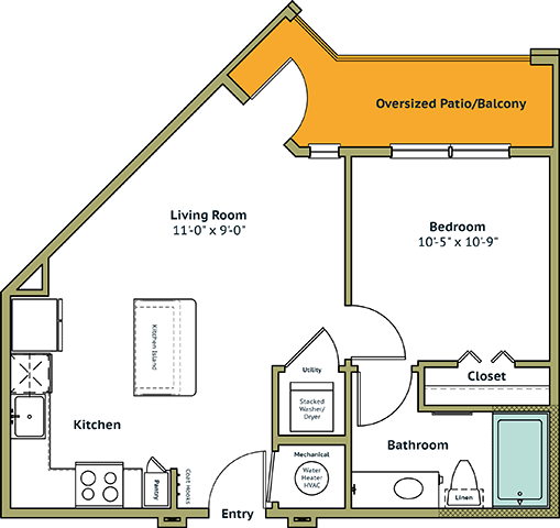 Floor plan layout diagram for E1-A