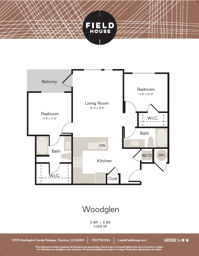 Floor plan layout diagram for Woodglen