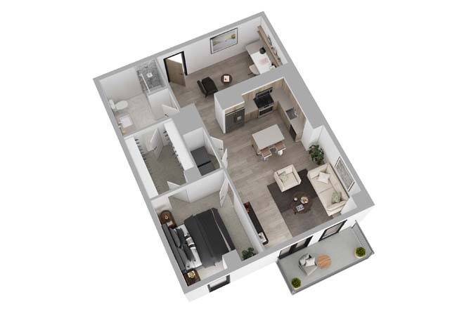 1B+D03 floor plan