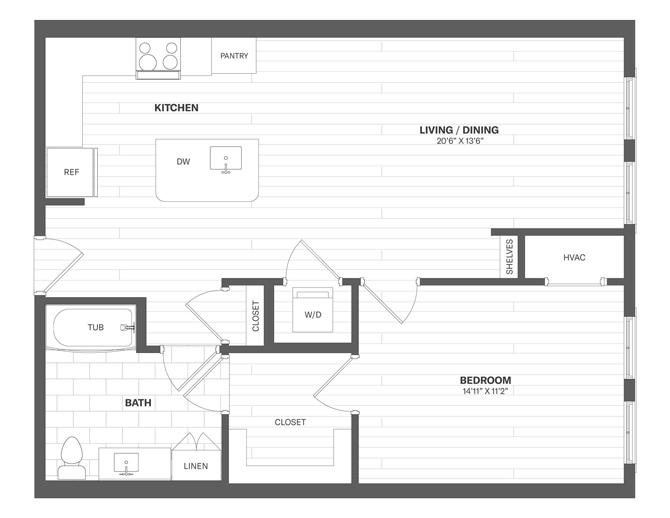 Floor Plan Image of Apartment Apt 1236