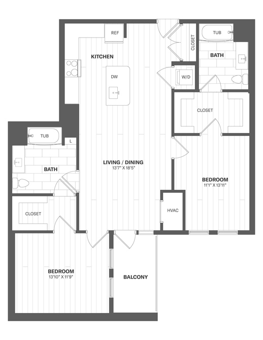Floor Plan Image of Apartment Apt 1437