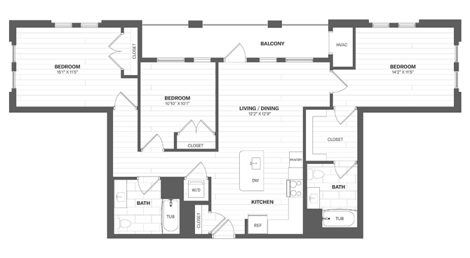 Floor Plan Image of Apartment Apt 2312