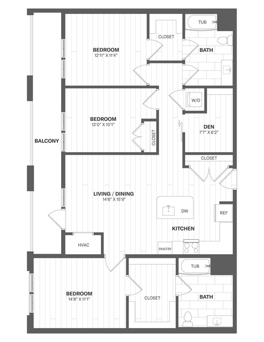Floor Plan Image of Apartment Apt 1422