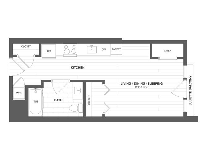 Floor Plan Image of Apartment Apt 1215