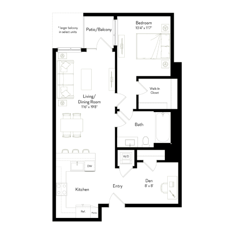 Floor plan layout diagram for A4