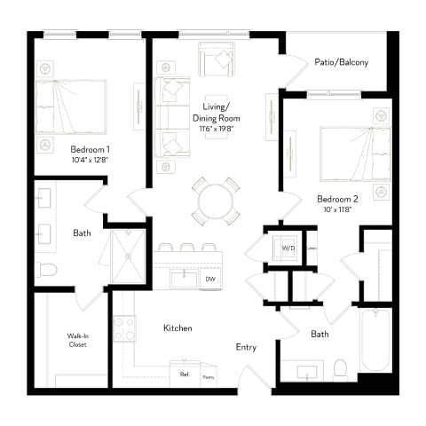 Floor plan layout diagram for B1