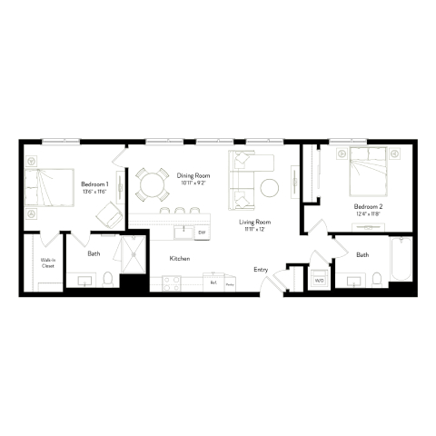 Floor plan layout diagram for B2