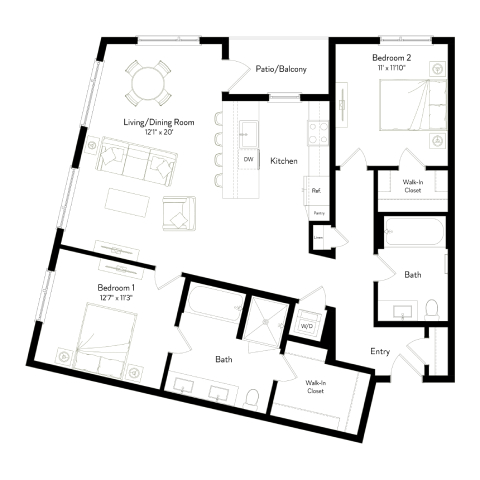 Floor plan layout diagram for B3