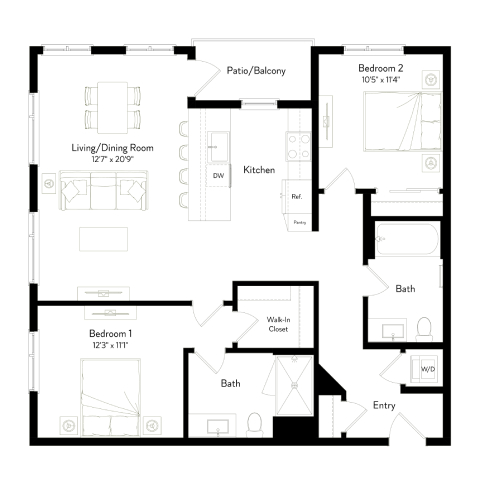 Floor plan layout diagram for B4