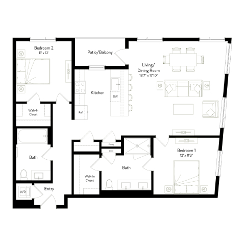 Floor plan layout diagram for B8