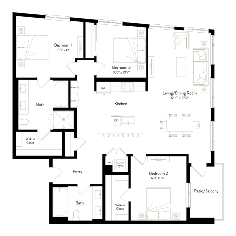 Floor plan layout diagram for C1
