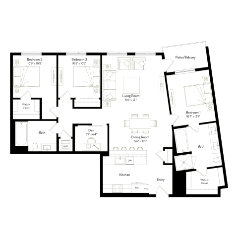 Floor plan layout diagram for C3
