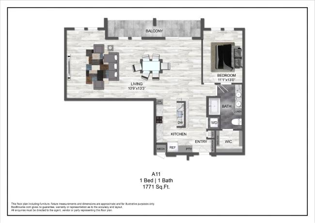 Floor plan layout diagram for A11