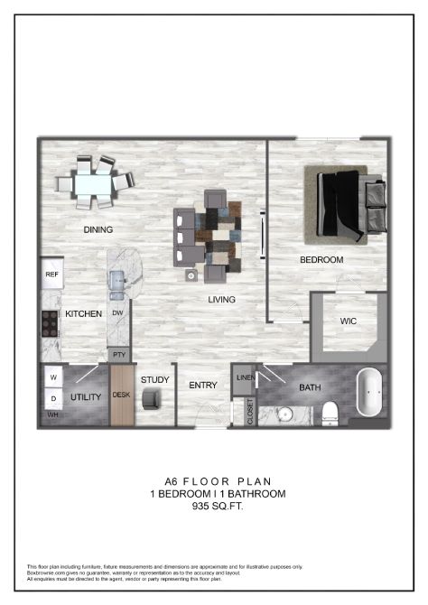 Floor plan layout diagram for A6