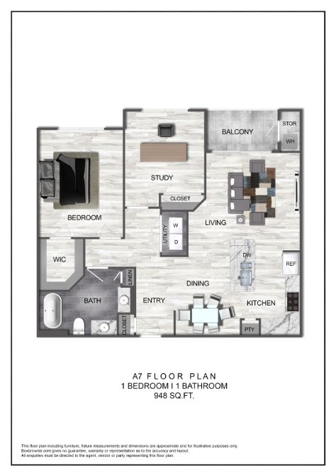 Floor plan layout diagram for A7