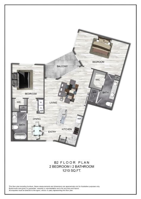 Floor plan layout diagram for B2