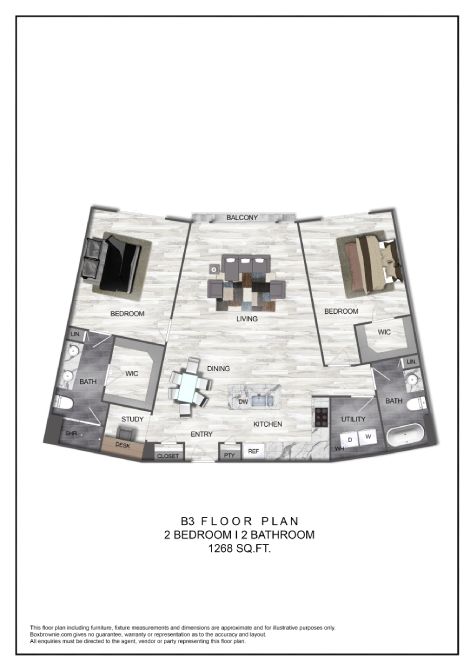 Floor plan layout diagram for B3