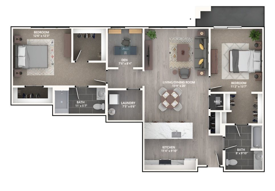 Floor plan layout diagram for B10D_Emerson I