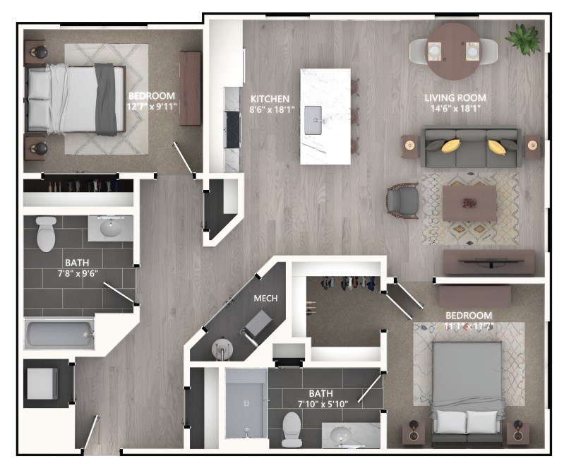 Floor plan layout diagram for B2_Emerson I