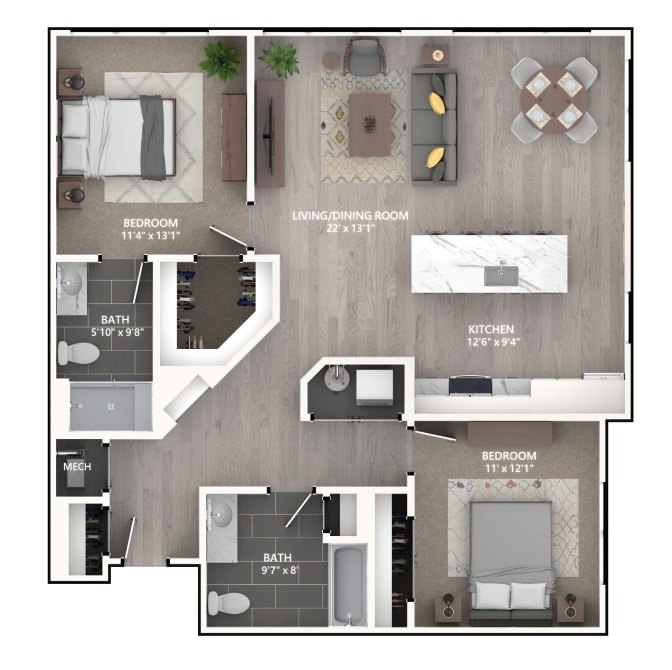 Floor plan layout diagram for B3_Emerson I
