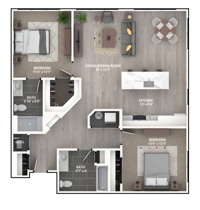 Floor plan layout diagram for B4_Emerson I