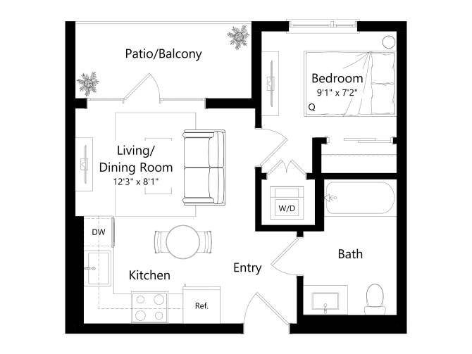 Floor plan layout diagram for 1650-Lincoln_1B