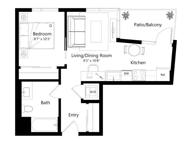 Floor plan layout diagram for 1650-Lincoln_1N