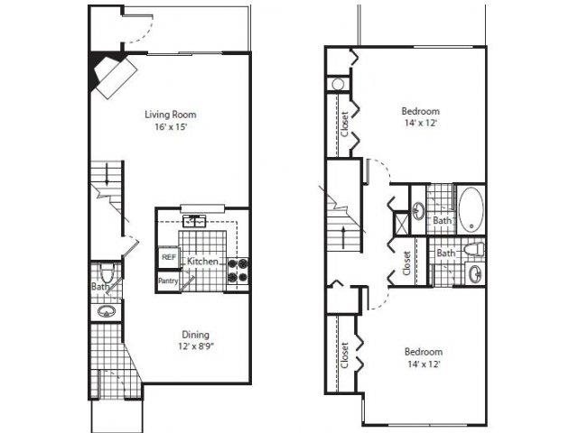 two bedroom two bathroom two bedroom two bathroom at Laurel Grove Apartment Homes, Orange Park, 32073
