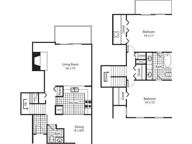 two story two bedroom two story two bedroom at Laurel Grove Apartment Homes, Orange Park, Florida